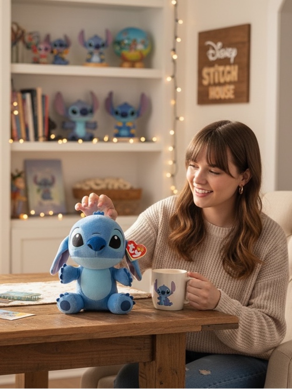 Ty Blue Stitch Plush - Soft Light & Deep Blue Disney Character